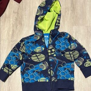 Kids Sports-Themed Hoodie - Blue and Green